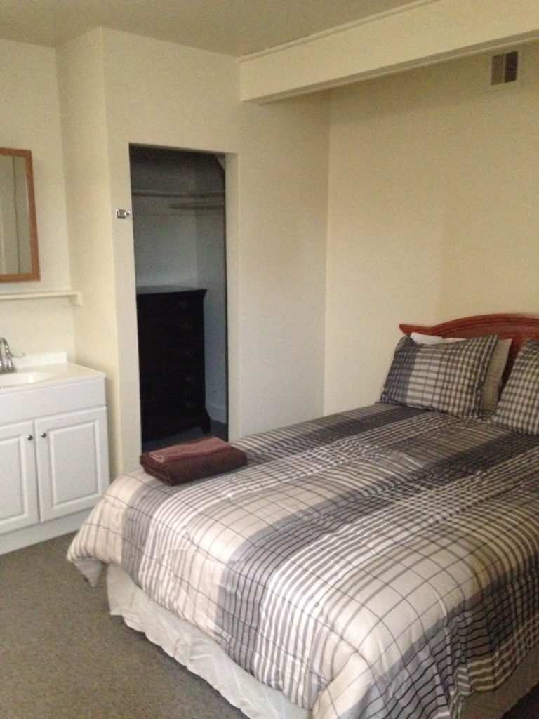 Remodeled Room Remodeled Room with bed and sink